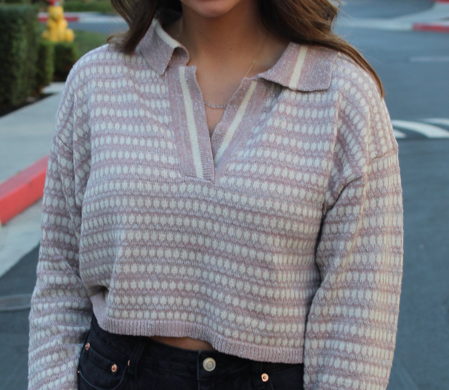 Dusty Mauve Cropped Sweater