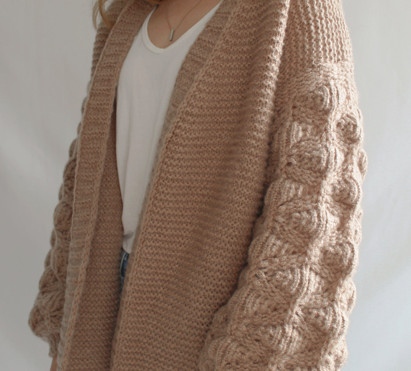 Knitted Taupe Cardigan