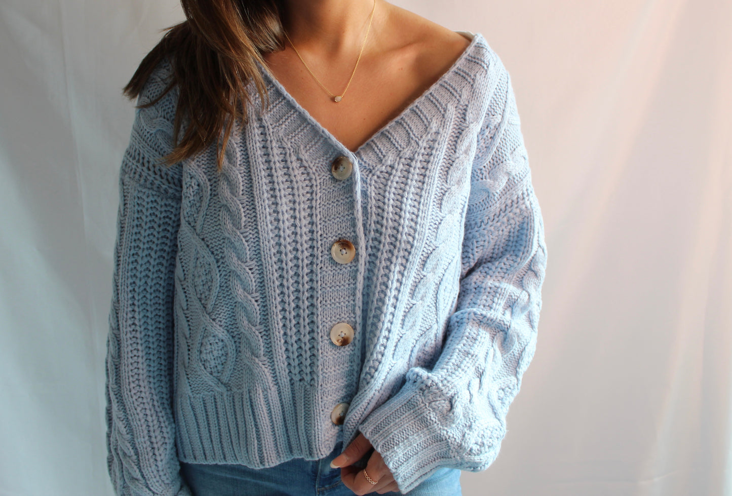 Button Down Sweater Blue